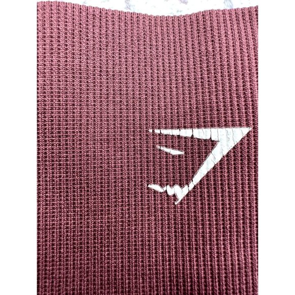 Gymshark Leggings Small Red Energy Crop Eyelet detail Laser Cut Maroon Womens - Picture 6 of 12